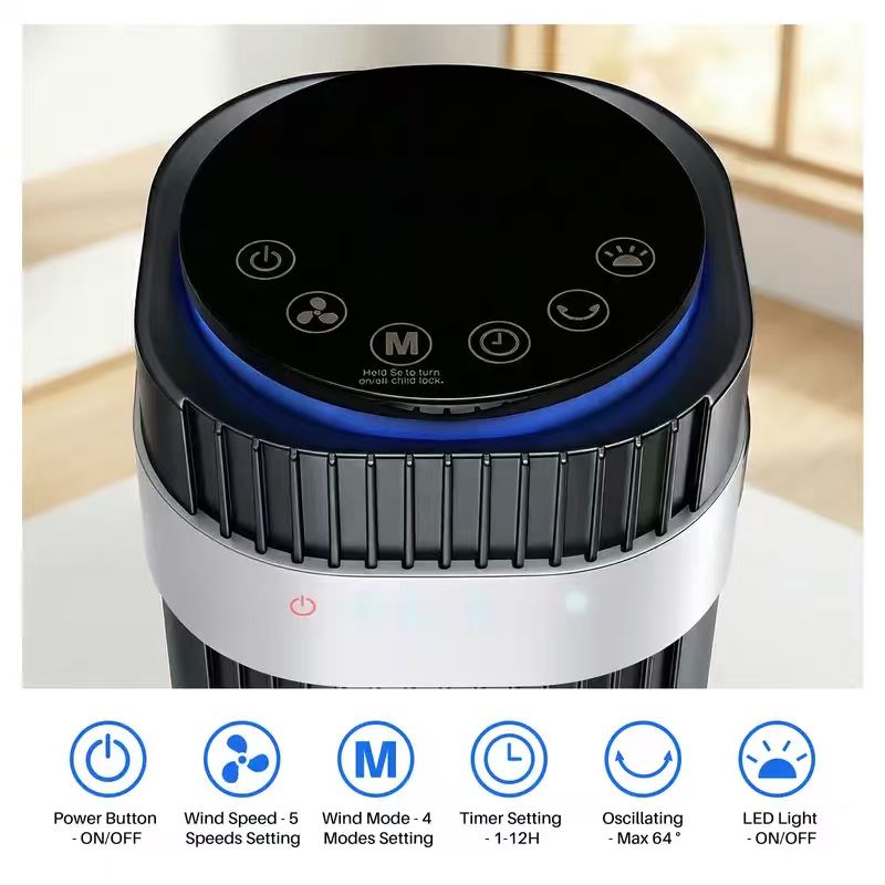 Bladeless Tower Fan with Quiet Cooling Smart Timer Wide Oscillation for Bedroom Office Home
