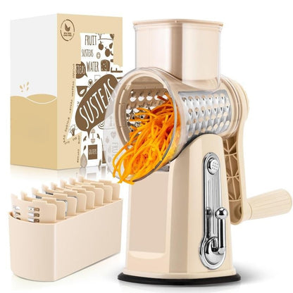5-in-1 Rotary Food Grater | Fast Cheese & Vegetable Slicer