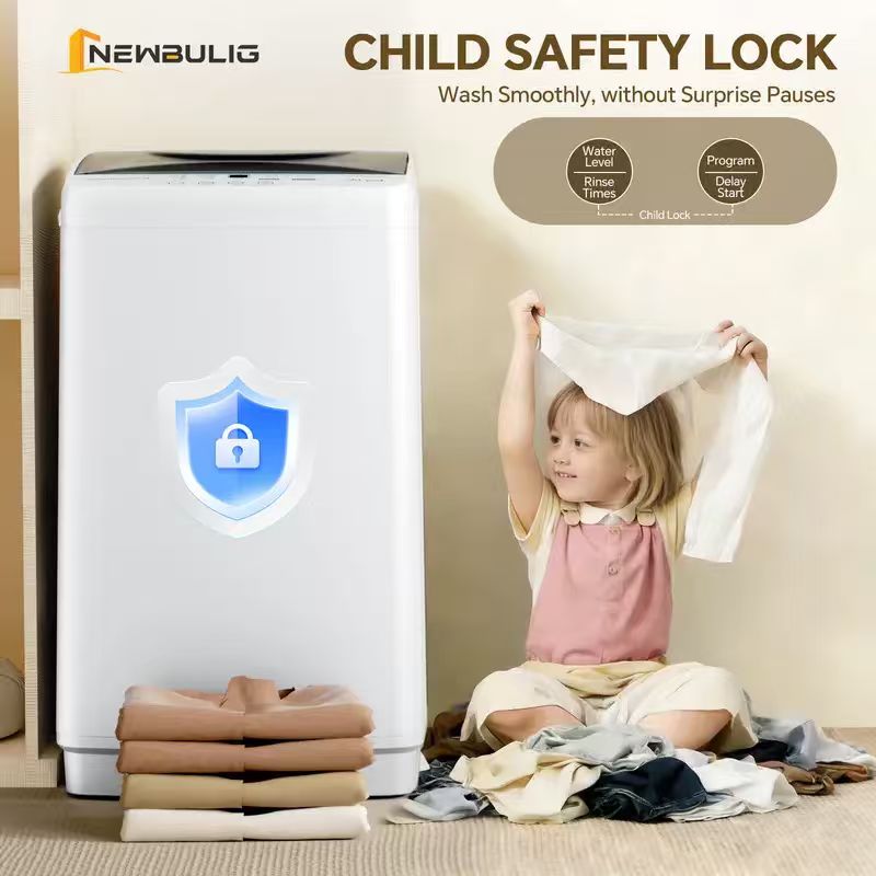 Portable Compact Washing Machine Full Automatic Stainless Steel Drum LED Display for Apartment