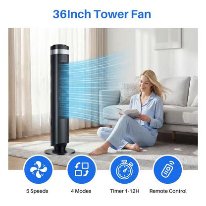 Bladeless Tower Fan with Quiet Cooling Smart Timer Wide Oscillation for Bedroom Office Home