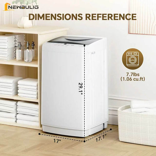 Portable Compact Washing Machine Full Automatic Stainless Steel Drum LED Display for Apartment
