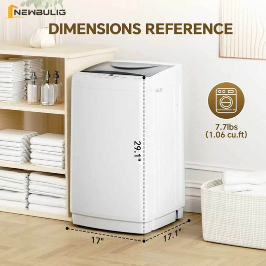 Portable Compact Washing Machine Full Automatic Stainless Steel Drum LED Display for Apartment