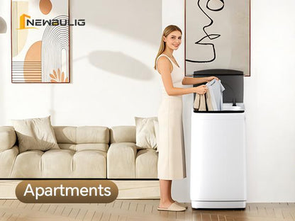 Portable Compact Washing Machine Full Automatic Stainless Steel Drum LED Display for Apartment