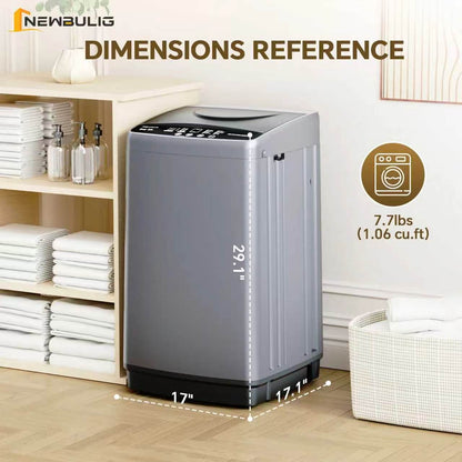 Portable Compact Washing Machine Full Automatic Stainless Steel Drum LED Display for Apartment