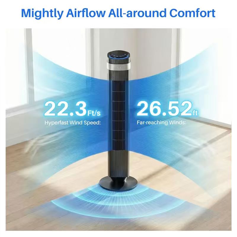 Bladeless Tower Fan with Quiet Cooling Smart Timer Wide Oscillation for Bedroom Office Home