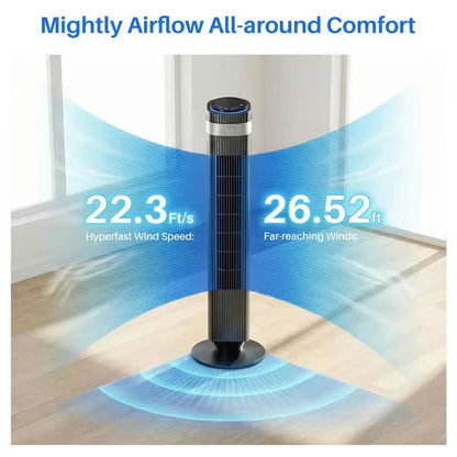 Bladeless Tower Fan with Quiet Cooling Smart Timer Wide Oscillation for Bedroom Office Home