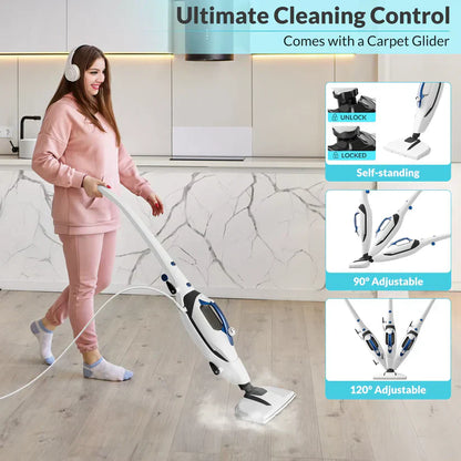 10 in 1 Steam Mop Chemical Free Deep Clean Multi Surface Detachable Handheld Cleaner Fast Heat