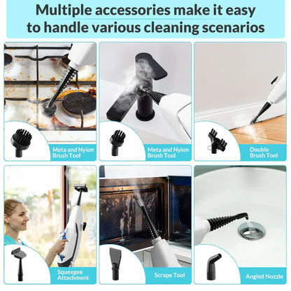 10 in 1 Steam Mop Chemical Free Deep Clean Multi Surface Detachable Handheld Cleaner Fast Heat