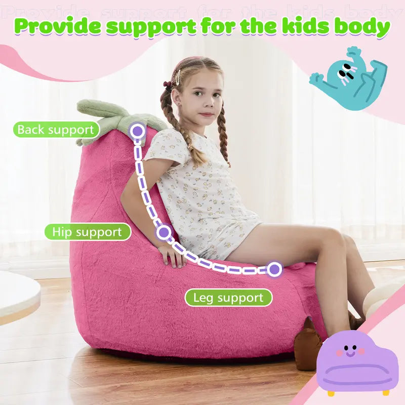 Ultra Soft Bean Bag Chair with Memory Foam Cozy Lounge Seat for Kids Teens Bedroom Decor