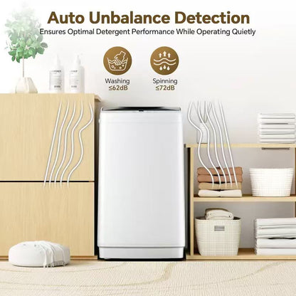 Portable Compact Washing Machine Full Automatic Stainless Steel Drum LED Display for Apartment