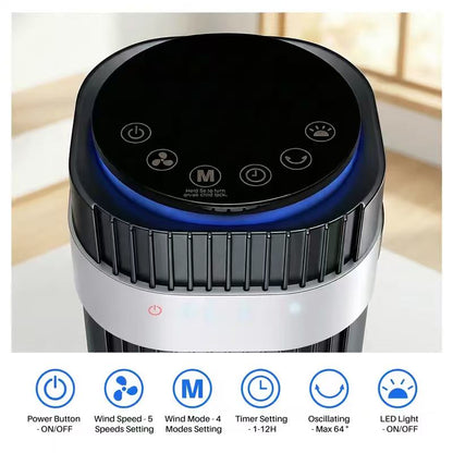 Bladeless Tower Fan with Quiet Cooling Smart Timer Wide Oscillation for Bedroom Office Home